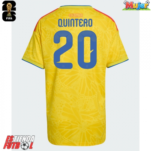 Colombia Juan Fernando Quintero #20 Primera Equipación Mujer Mundial 2026 Manga Corta